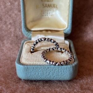Set of 2 Pandora FOREVER LOVE stacking rings - size 5 (50)